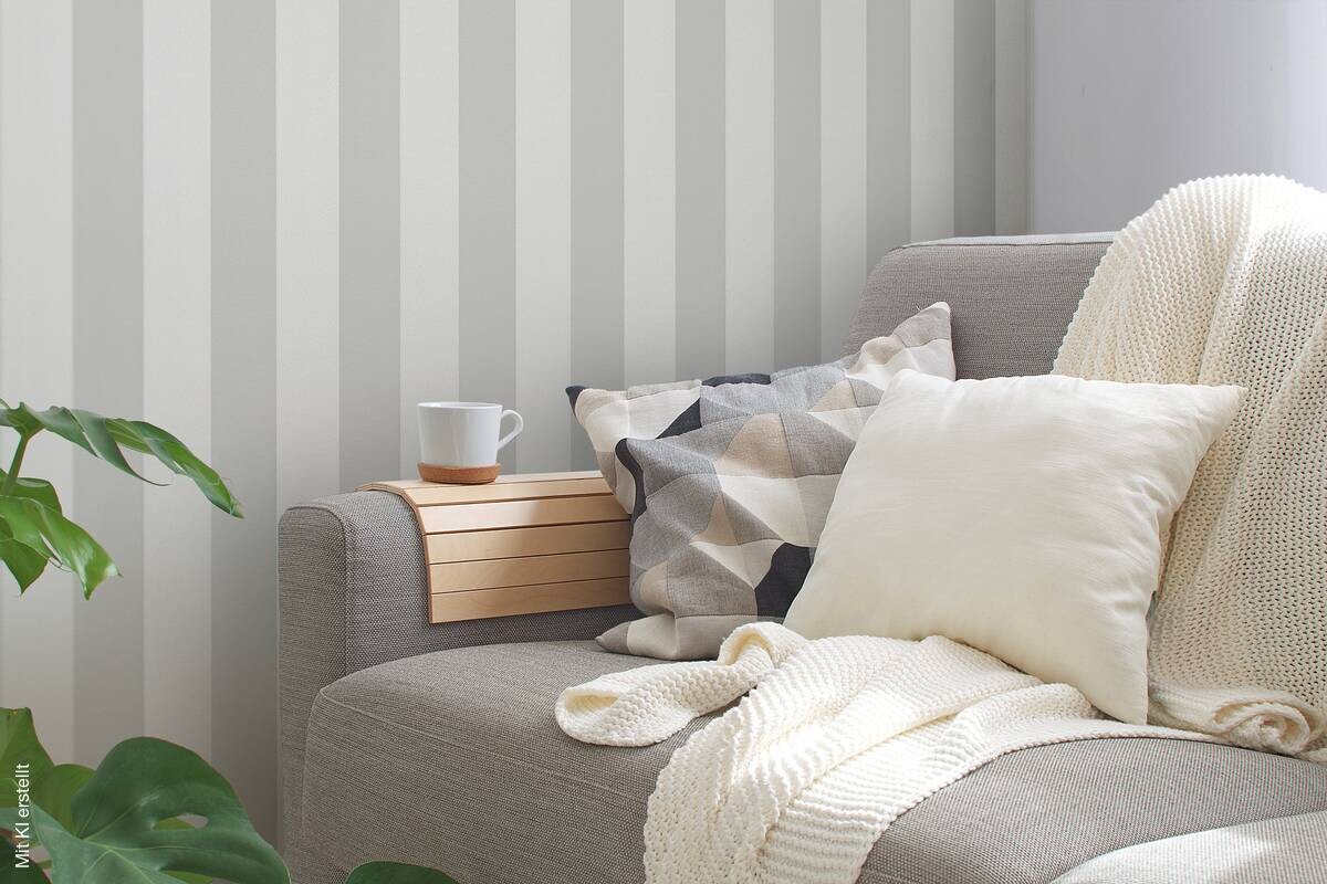 A.S.Creation Vliestapete Trendwall 2 Streifen grau B/L: ca. 53x1005 cm