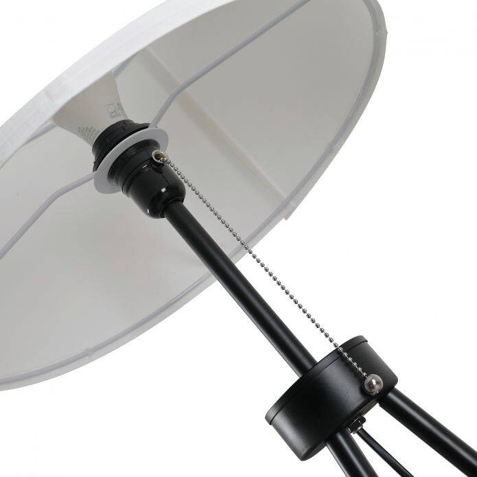 HOMCOM Stehlampe schwarz weiß Metall Polyester-Mischgewebe Stoff B/H/L: ca. 37x152x37 cm E27 1 Brennstellen