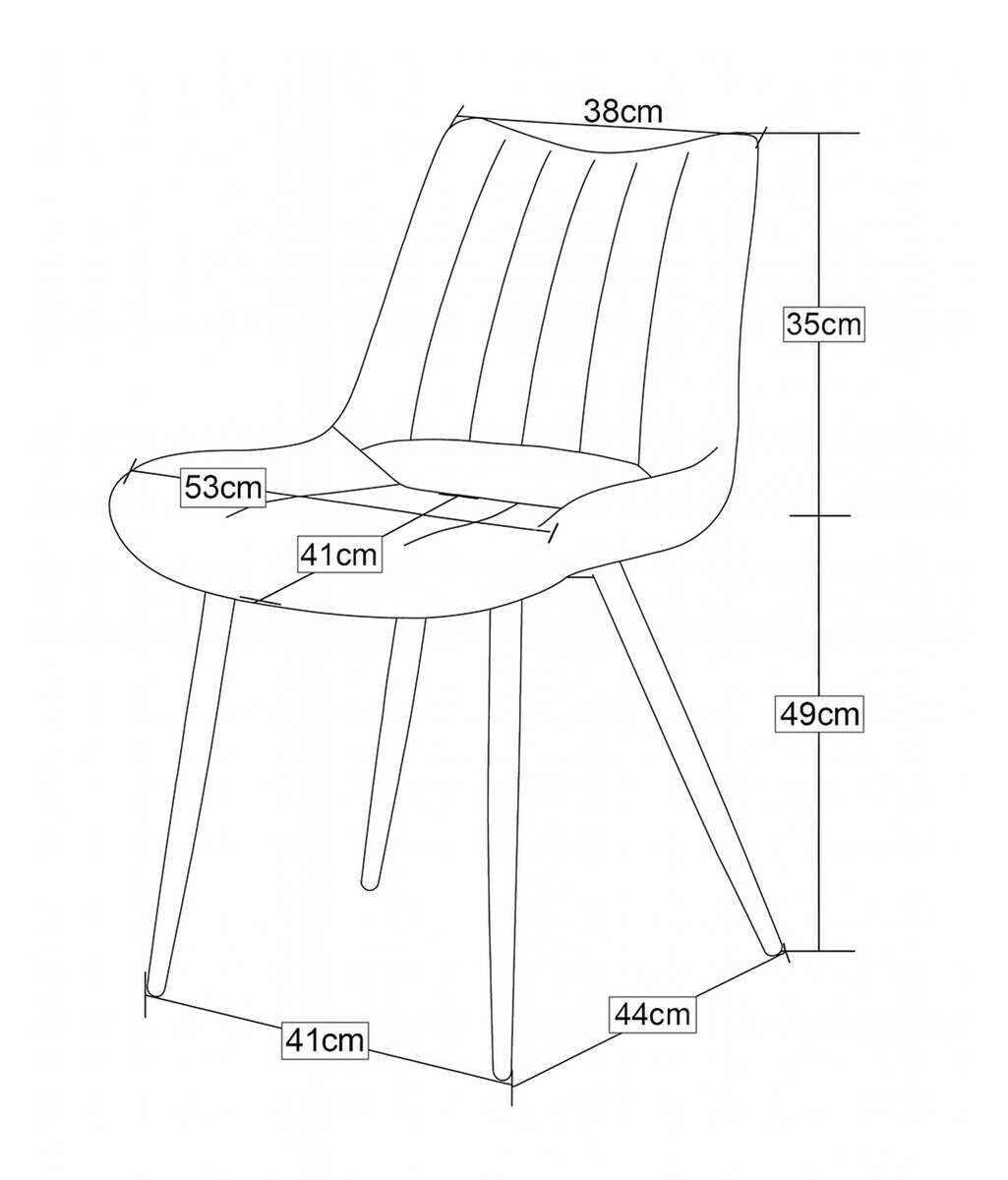 Stuhl LOTTA, 2er Set anthrazit Webstoff B/H/T: ca. 53x86x59 cm