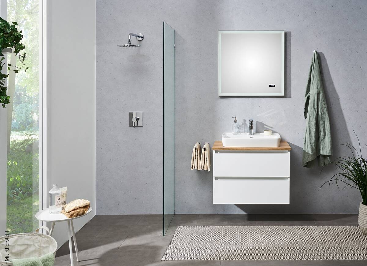 Badezimmer-Set Quickset 360 weiß glanz B/H/T: ca. 78x200x50 cm