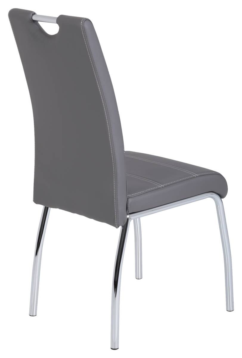 Stuhl Susi 2er Set grau Kunstleder B/H/T: ca. 44x98x61 cm