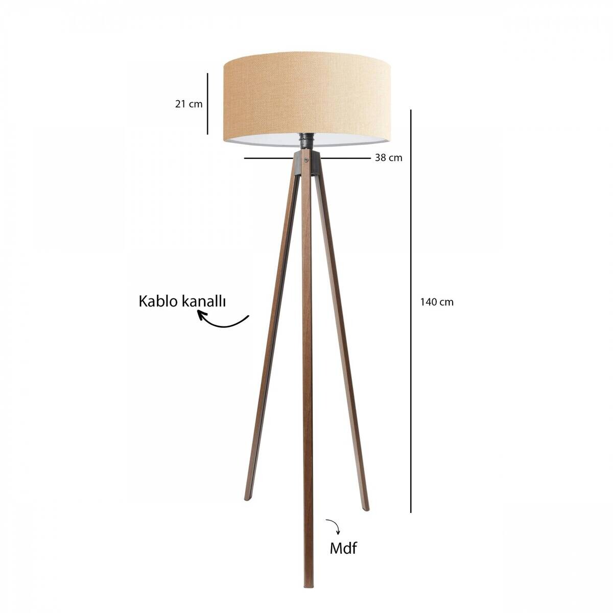 Opviq Stehlampe beige Stoff B/H/T/L/D: ca. 38x200x38x38x38 cm E27 1 Brennstellen
