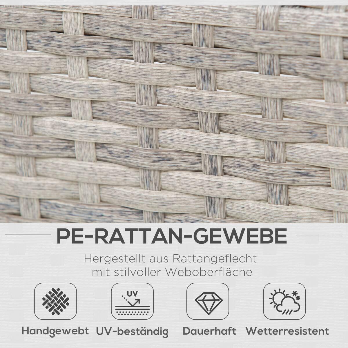 Outsunny Sitzgruppe grau Edelstahl B/H/L: ca. 69x196x59 cm