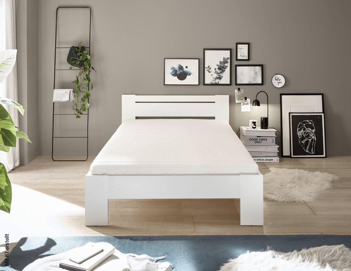 Futonbett Cannes weiß Liegefläche B/L: ca. 120x200 cm
