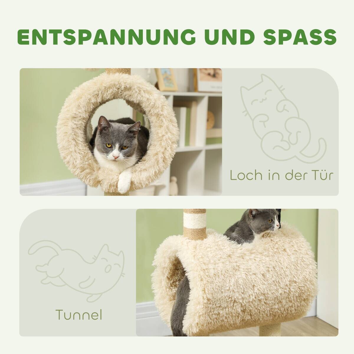 PawHut Kratzbaum braun Polyester B/H/L: ca. 34x98x48 cm