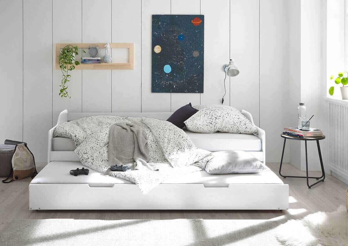 Funktionsbett Jesse kiefer weiß Liegefläche B/L: ca. 90x200 cm