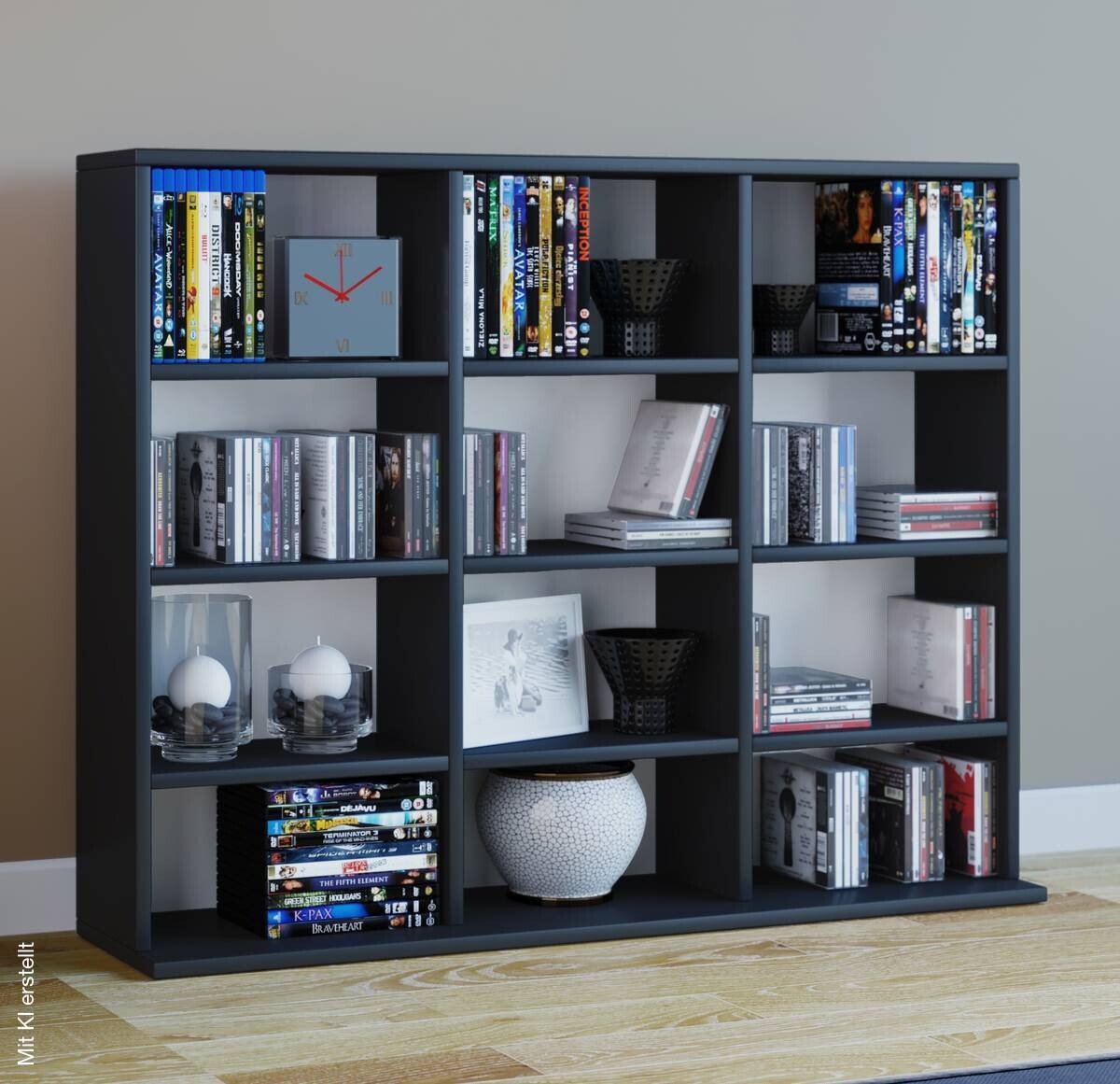 Regal Megosa Mini schwarz Holzwerkstoff B/H/T: ca. 102x83x23 cm