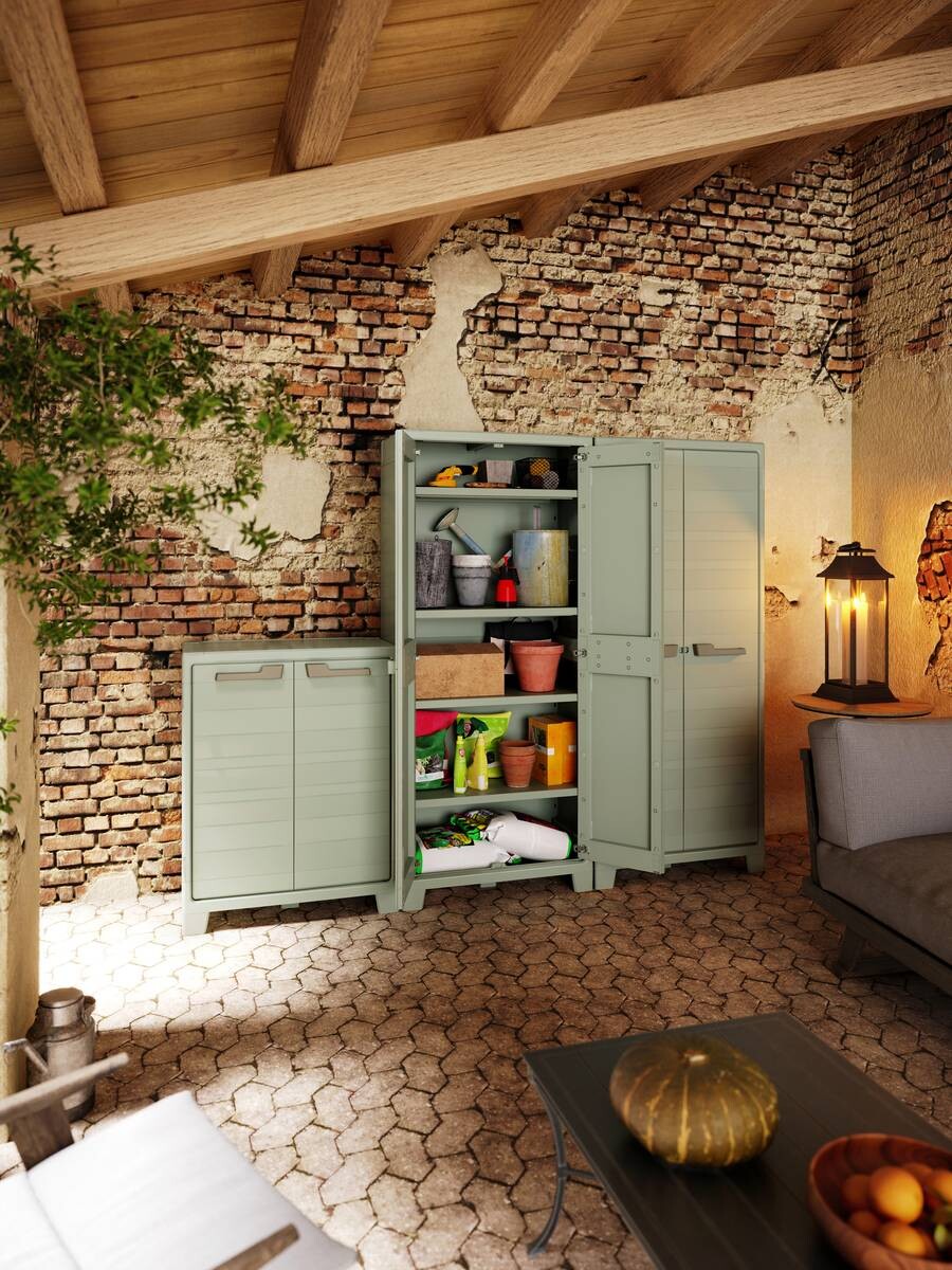 Keter Kunststoffschrank Planet Outdoor Jade Kunststoff B/H/T: ca. 80x182x44 cm