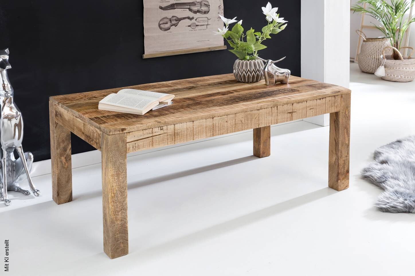 Couchtisch braun B/H/T: ca. 110x47x60 cm