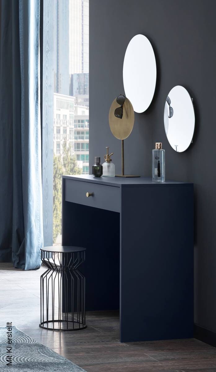 Schminktisch Alfa blau B/H/T: ca. 80,1x78,5x40 cm