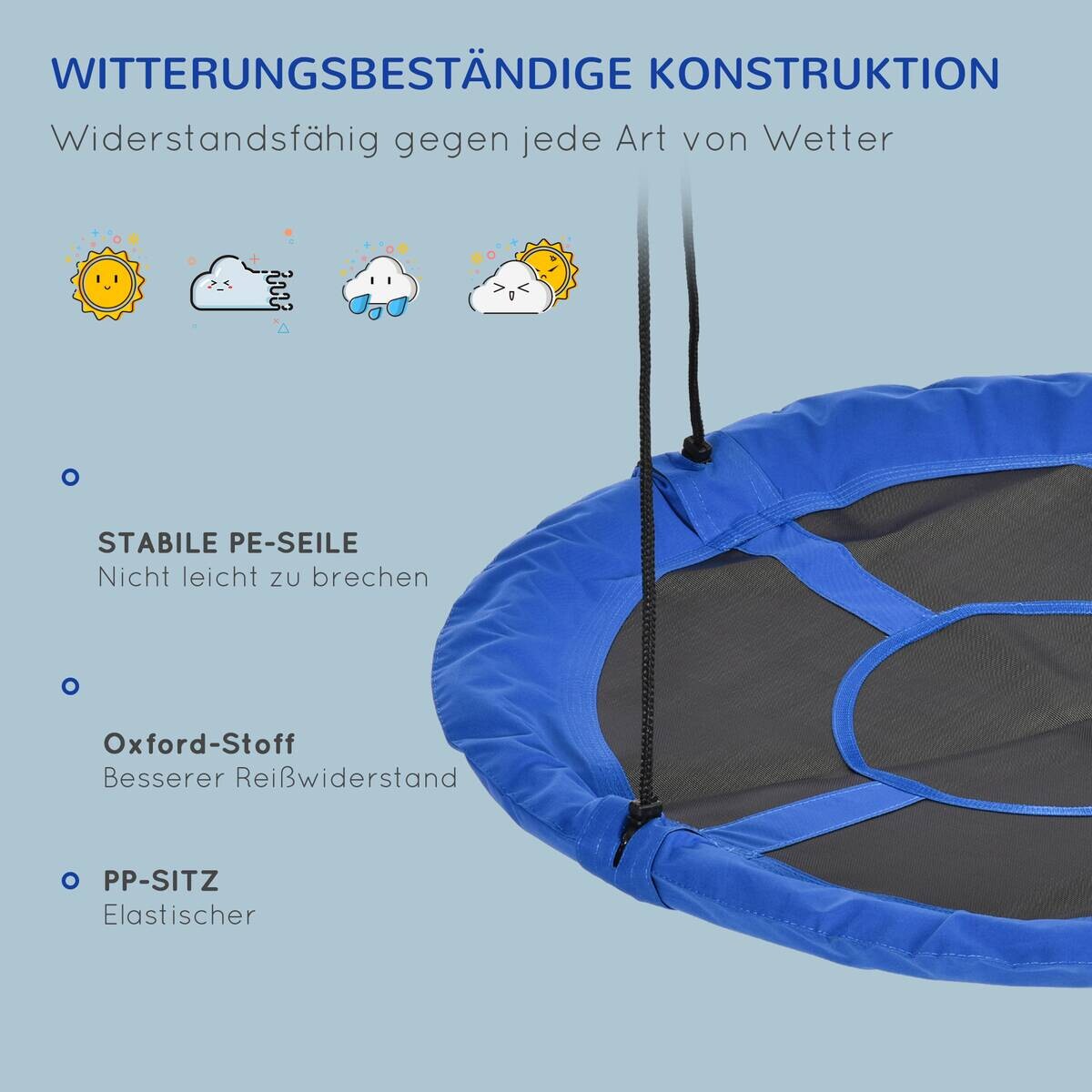 Outsunny Schaukel blau B/H/L: ca. 110x110x170 cm