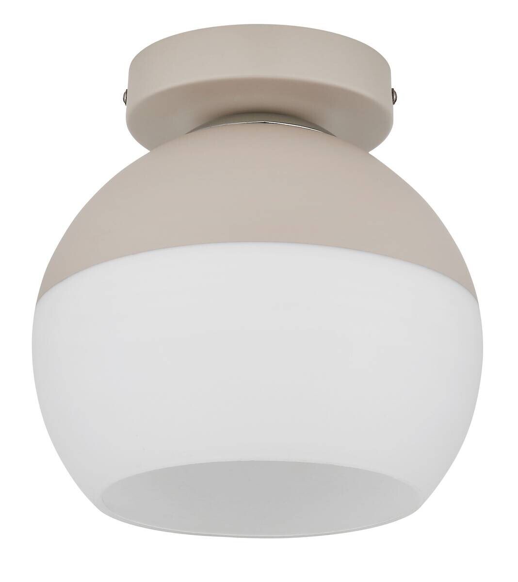 GLOBO Deckenleuchte RAGUSA sand Metall Glas H/D: ca. 21x2 cm E27 1 Brennstellen