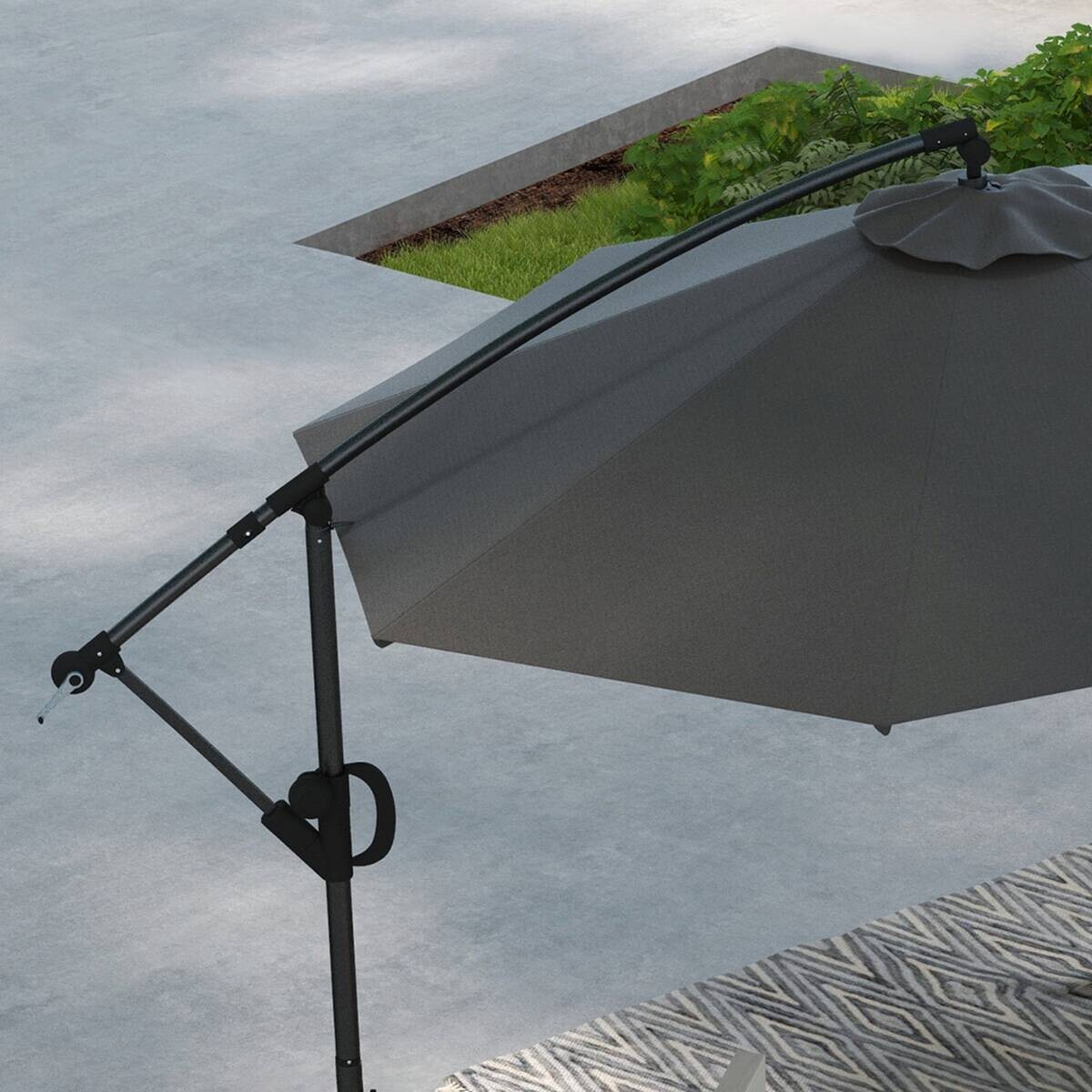 Outsunny Ampelschirm grau Metall B/H/L: ca. 293x260x293 cm