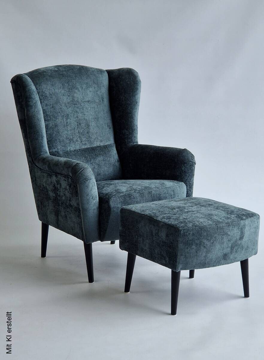 Sessel mit Hocker Canto grün Polyester B/H: ca. 76x85 cm