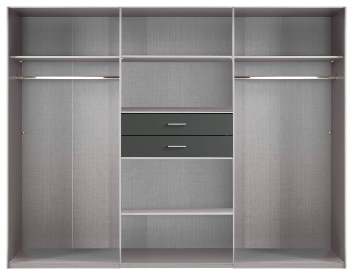Kleiderschrank Diver weiß Graphit B/H/T: ca. 270x210x58 cm