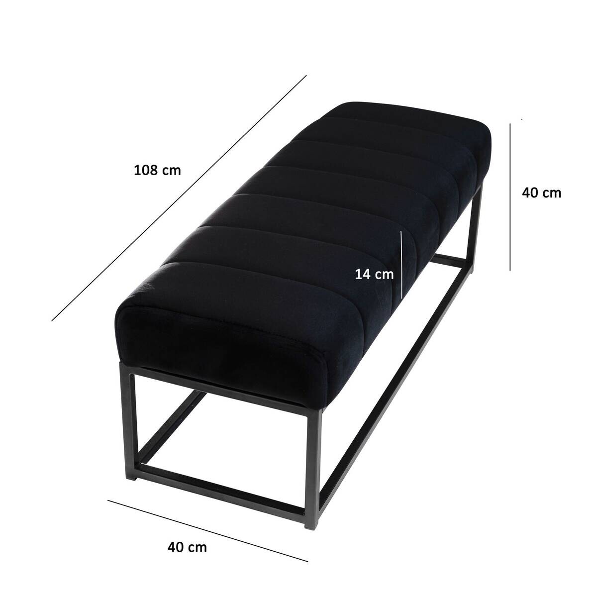 Sitzbank schwarz Polyester B/H/T: ca. 108x40x40 cm