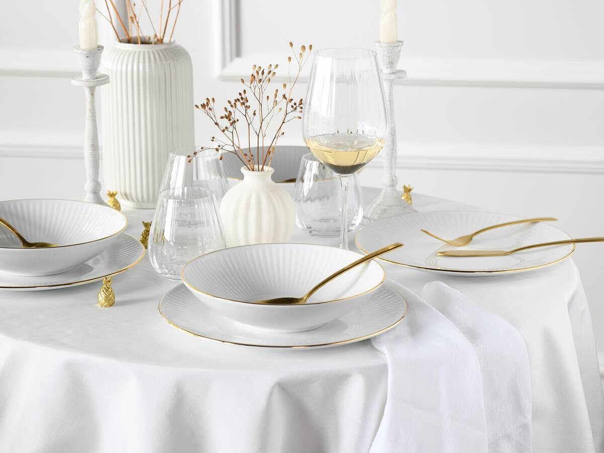 CreaTable Tafelservice Valencia gold Porzellan 12 tlg.