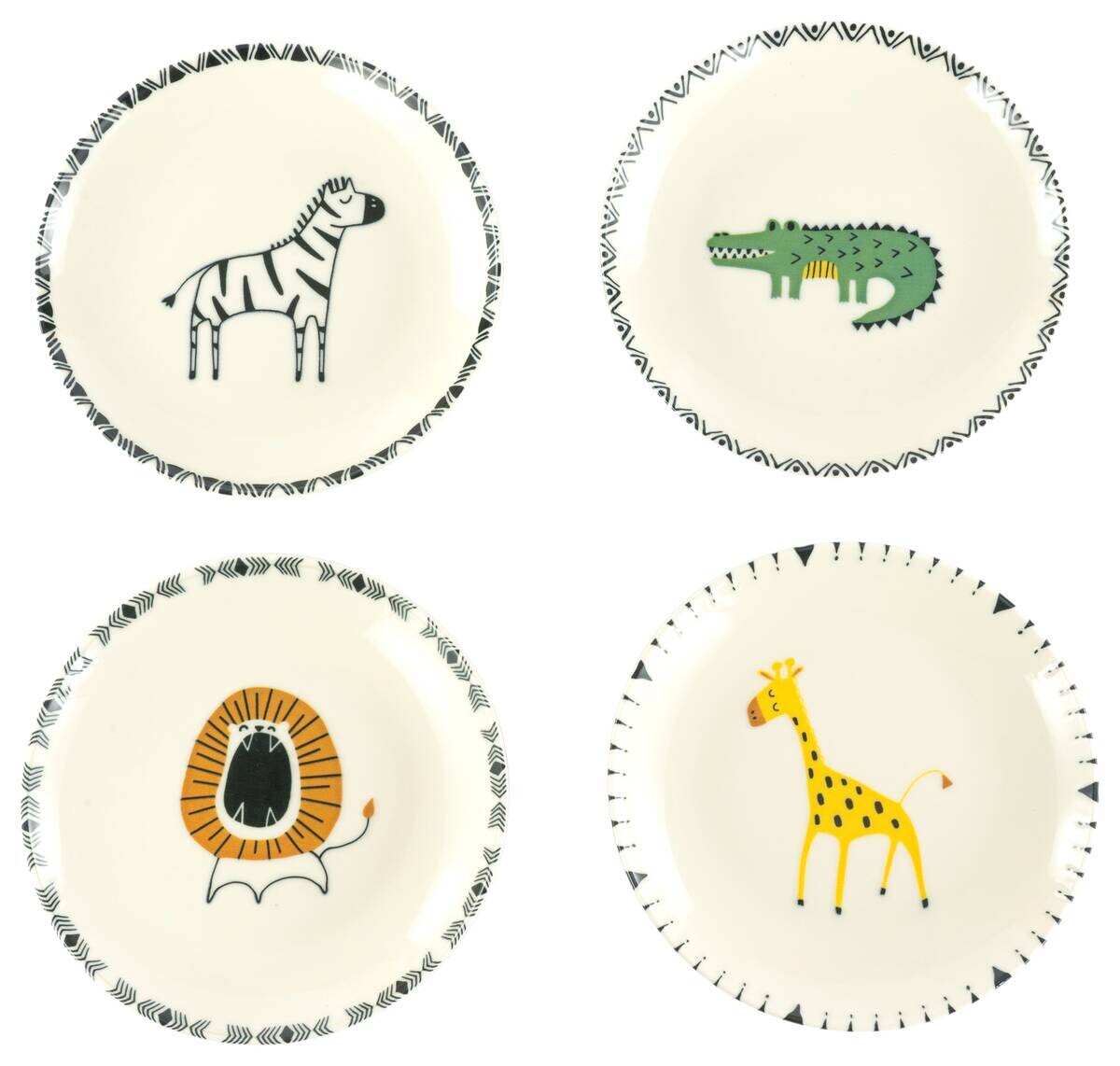 CreaTable Tellerset Safari mehrfarbig Steinzeug D: ca. 21 cm