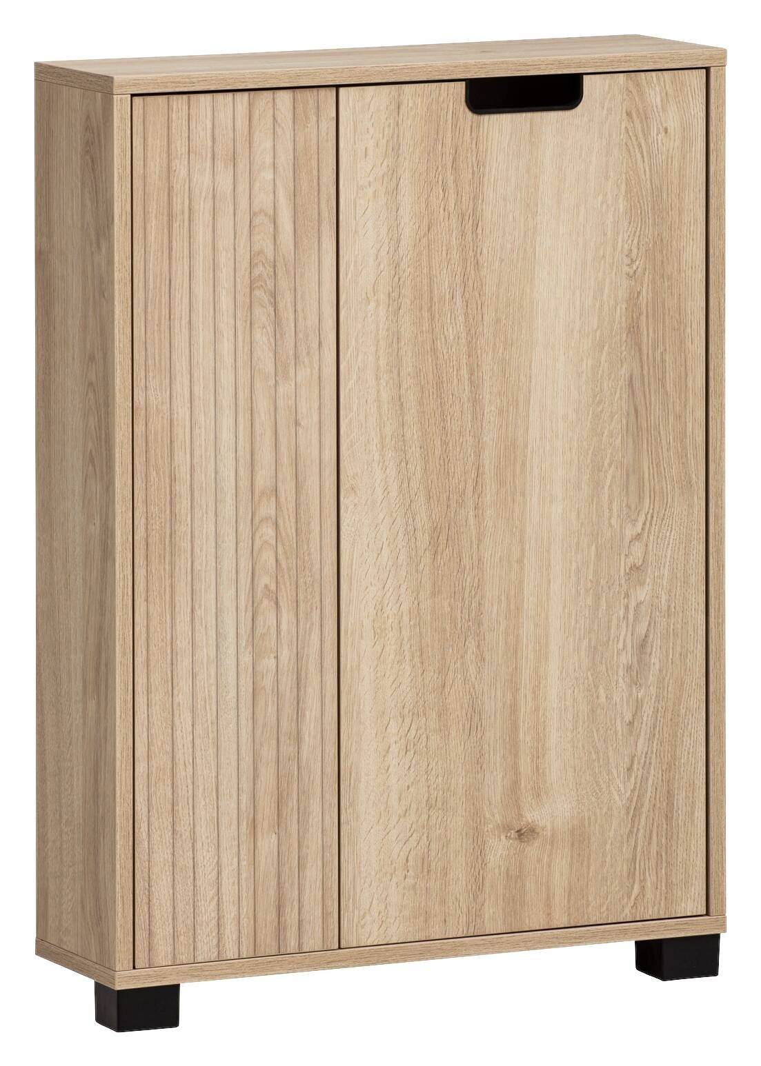 Unterschrank Emmik weiß matt Eiche Eiche weiß Nachbildung B/H/T: ca. 59,8x85,2x19,55 cm