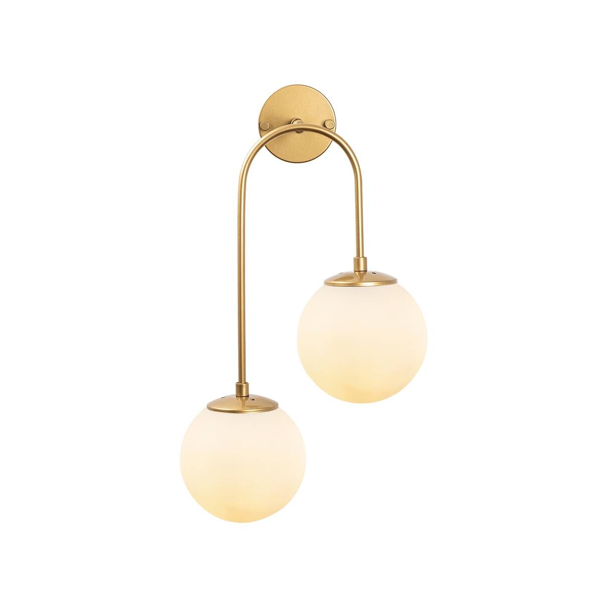 Opviq Wandleuchte gold Metall Glas B/H/L: ca. 24x55x30 cm E14 2 Brennstellen