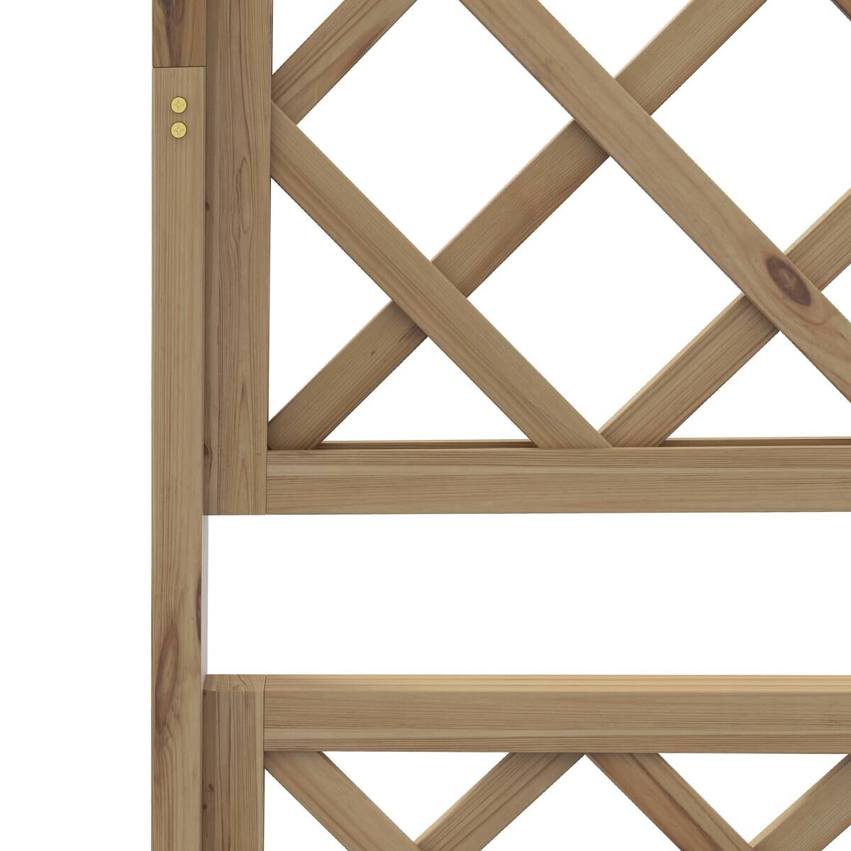 Outsunny Hochbeet natur Holz B/H/L: ca. 55x183x160 cm