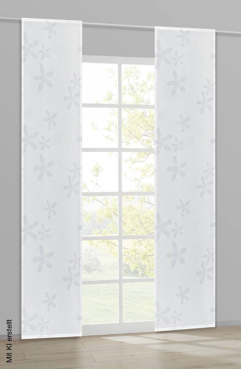 Happy Home Schiebevorhang Blume hellgrau B/L: ca. 60x245 cm