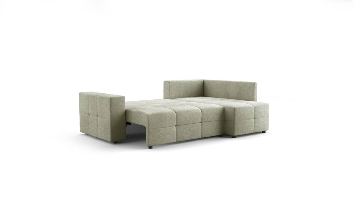 Ecksofa mit Bettfunktion und Bettkasten grün Flachgewebe B/T: ca. 238x167 cm