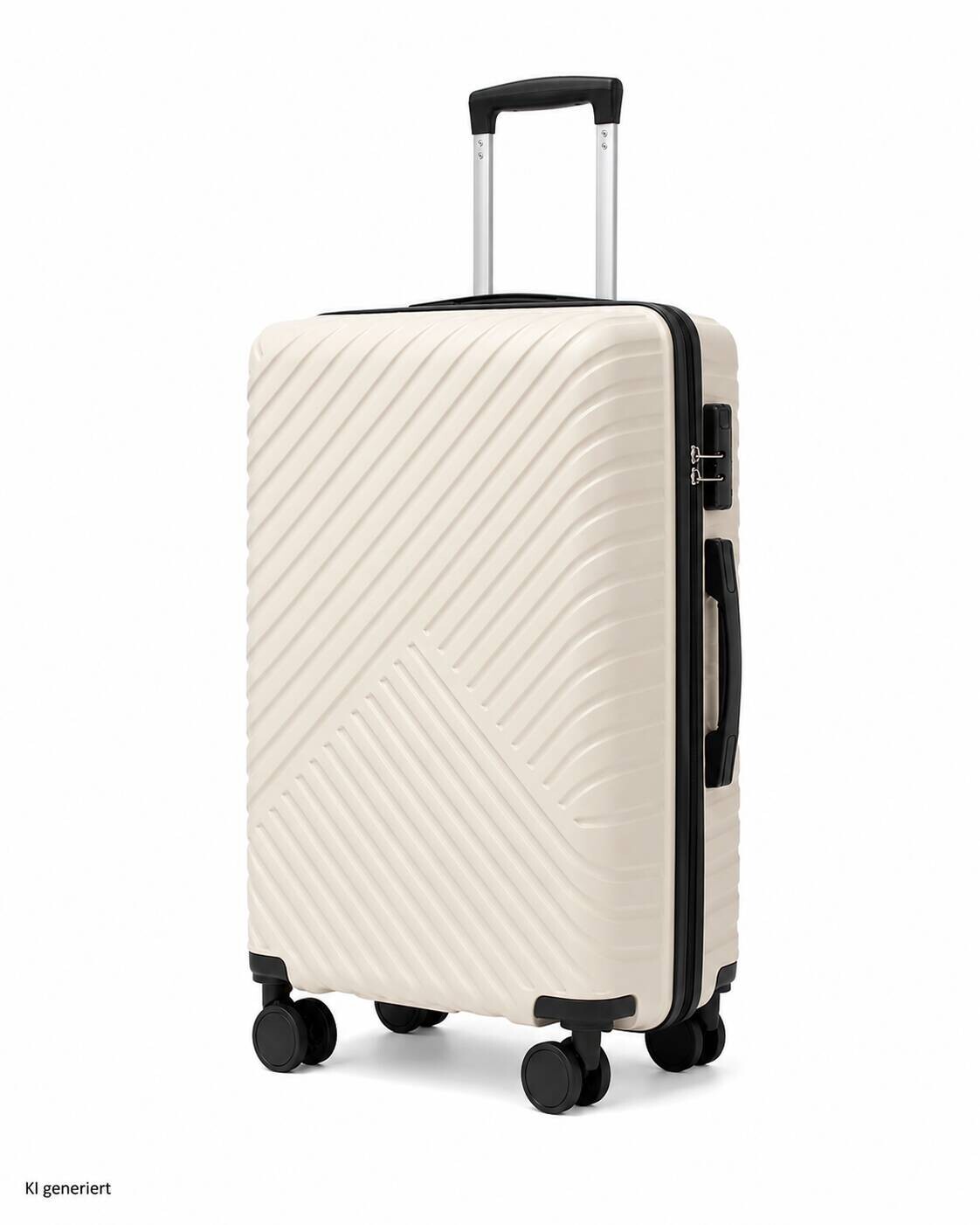 Koffer beige Kunststoff B/H/L: ca. 27x46x67 cm