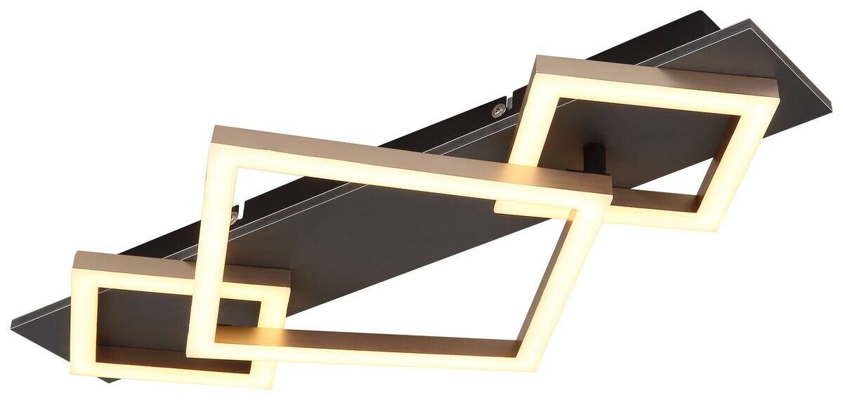 GLOBO LED-Deckenleuchte Opal mattschwarz champagner Kunststoff MDF Metall B/H/L: ca. 31,2x7,5x54 cm 1 Brennstellen