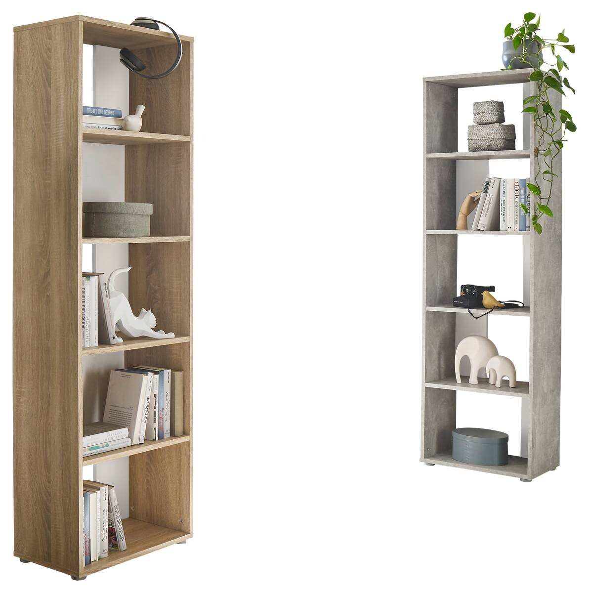 Regal Small Back Eiche Sonoma Nachbildung weiß B/H/T: ca. 50x165x30 cm