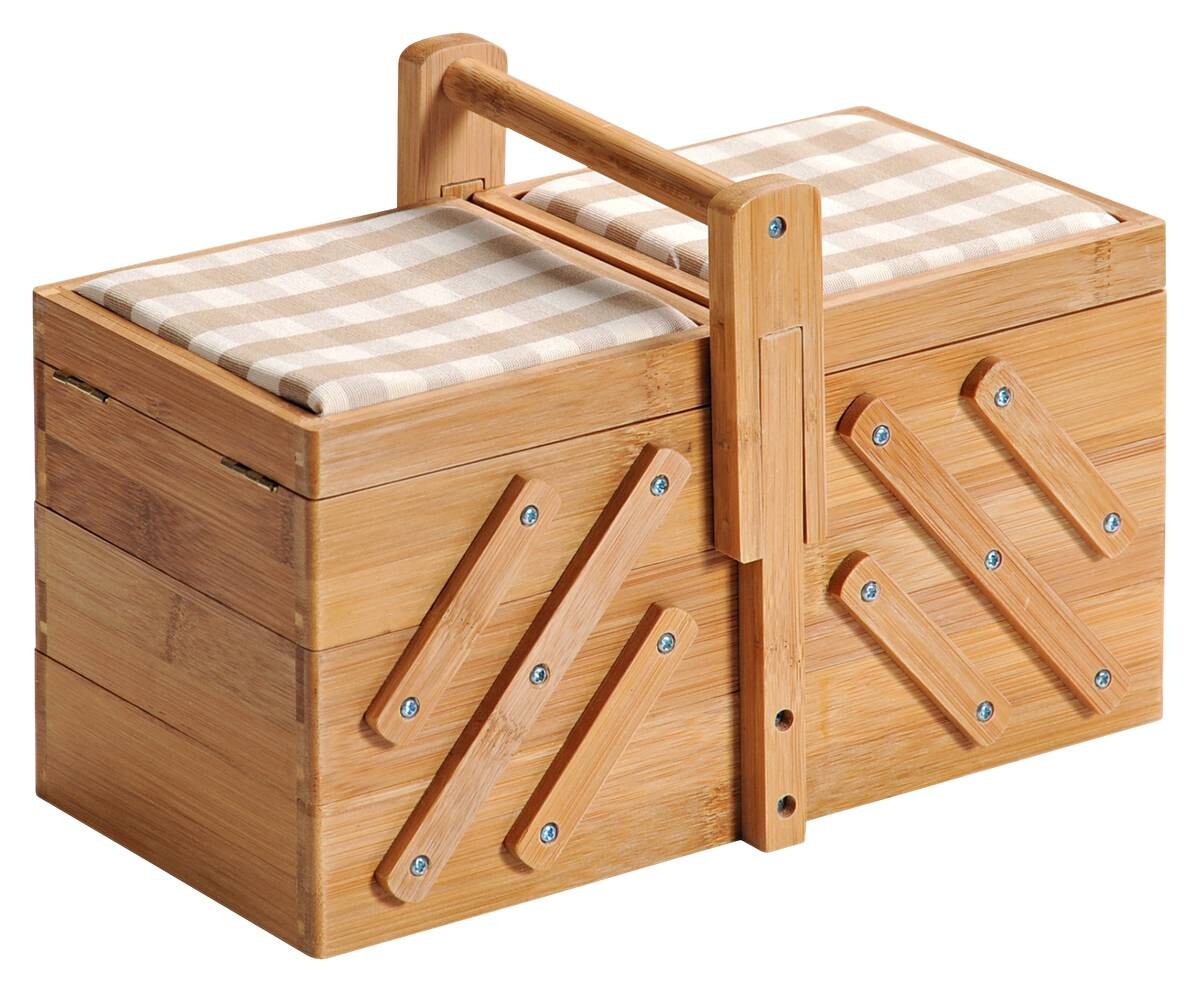 Kesper Nähkästchen braun Bambus B/H/T: ca. 29x19x16,5 cm