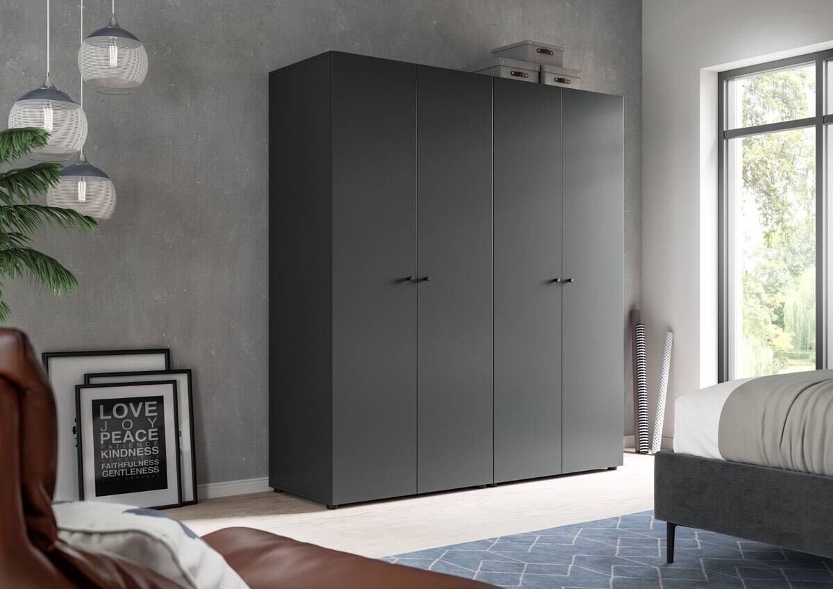 Kleiderschrank DARWIN anthrazit B/H/T: ca. 160x176x51 cm