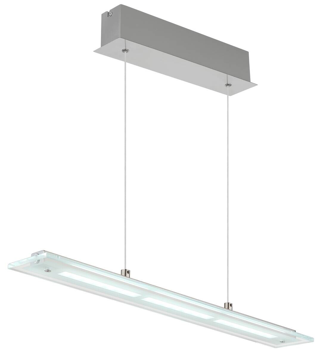 GLOBO Pendelleuchte nickel matt klar Metall Glas B/H/L: ca. 9x150x64 cm 1.0 Brennstellen