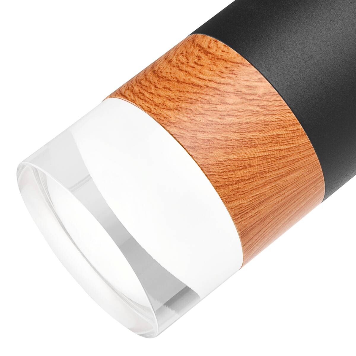 Lamkur Deckenleuchte schwarz Stahl Glas B/H/L: ca. 8x19x45 cm 3 Brennstellen