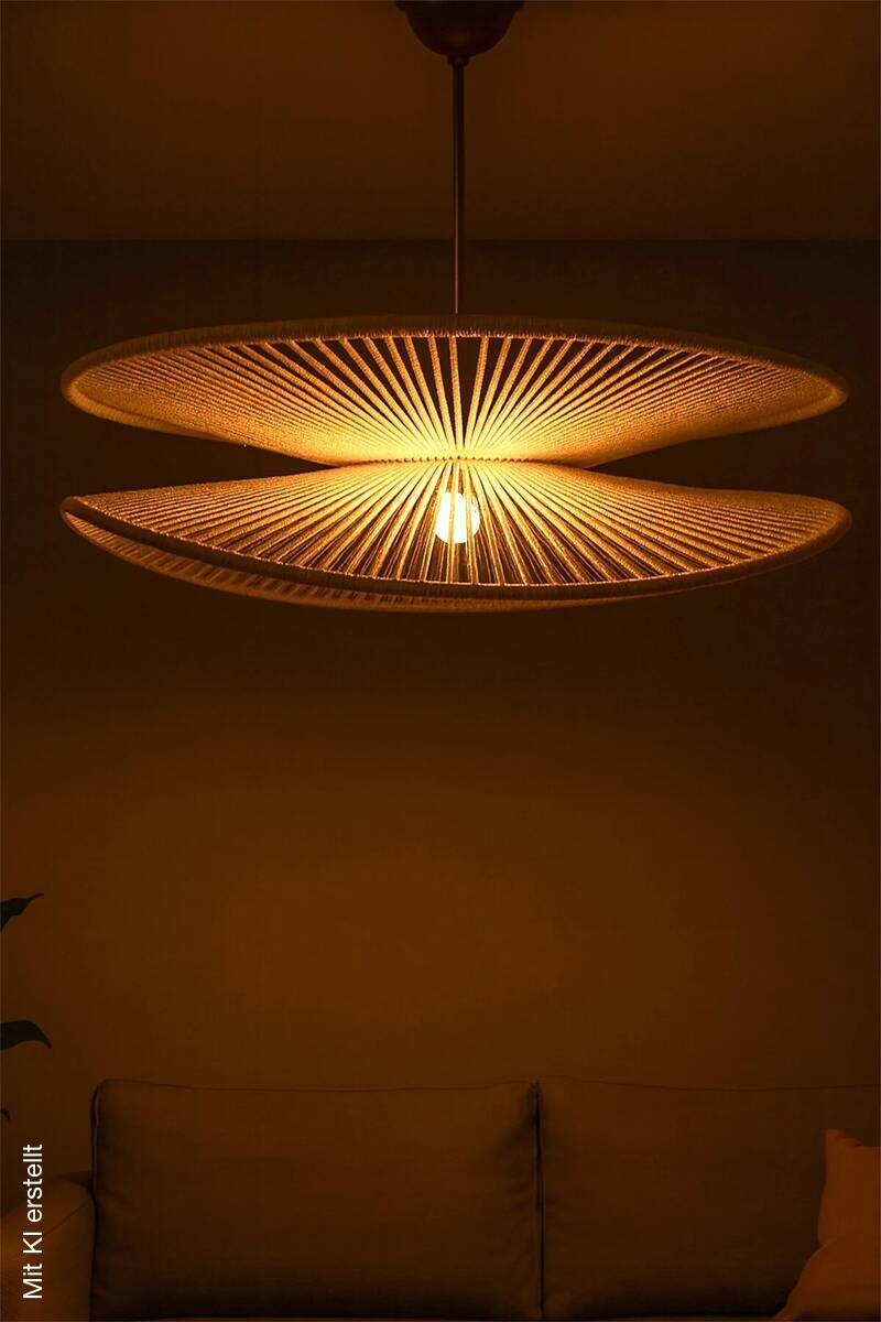 Opviq Pendelleuchte gold ecru Kunststoff B/T/L: ca. 50x50x50 cm E27 1 Brennstellen