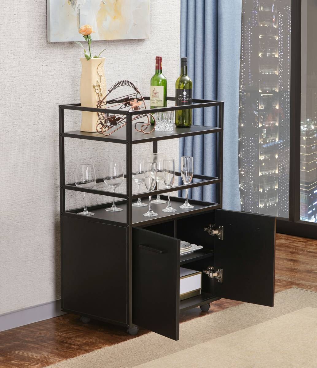 Barwagen Mosaik schwarz Metall B/H/T: ca. 60x94x40 cm