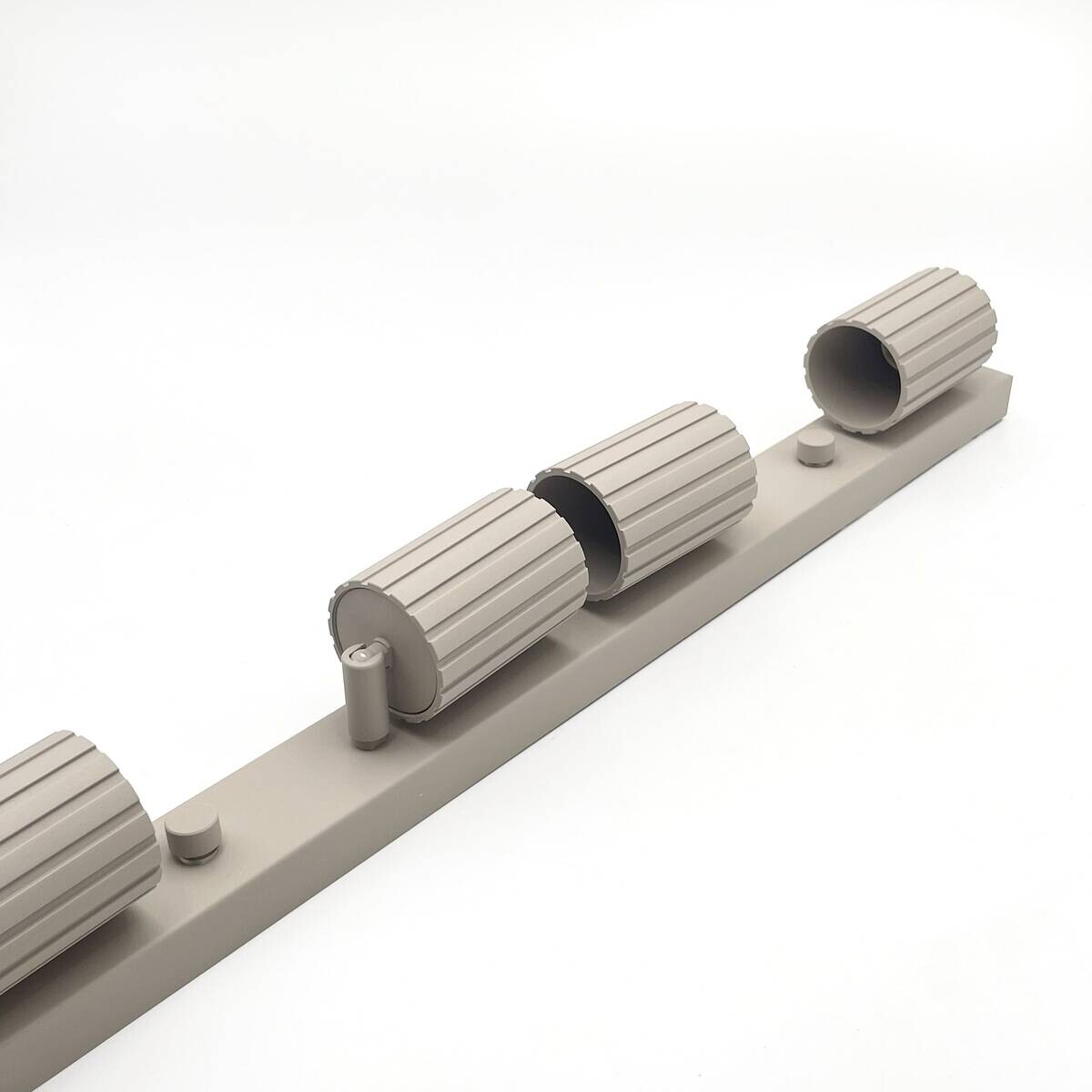 Lamkur Strahler Prisma beige Stahl B/H/L: ca. 6,5x16,5x81 cm 4 Brennstellen