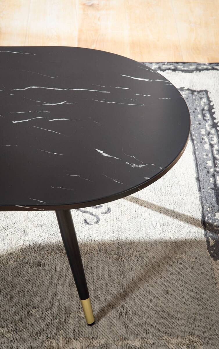Wohnling Couchtisch schwarz Marmor B/H/T: ca. 120x42x60 cm