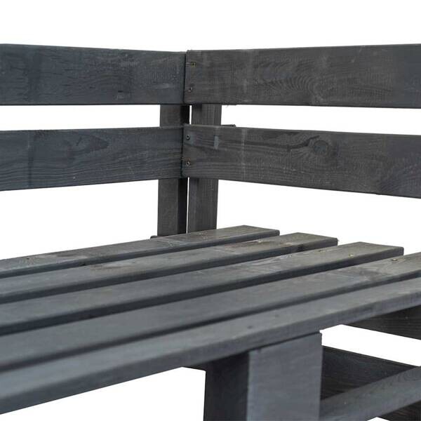 vidaXL Paletteneckbank grau Holz B/H/L: ca. 65x55x110 cm