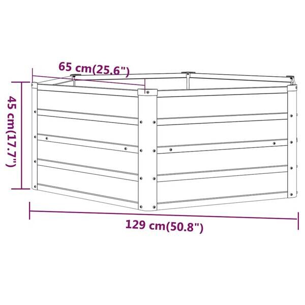 Hochbeet braun Stahl B/H/L: ca. 129x45x129 cm