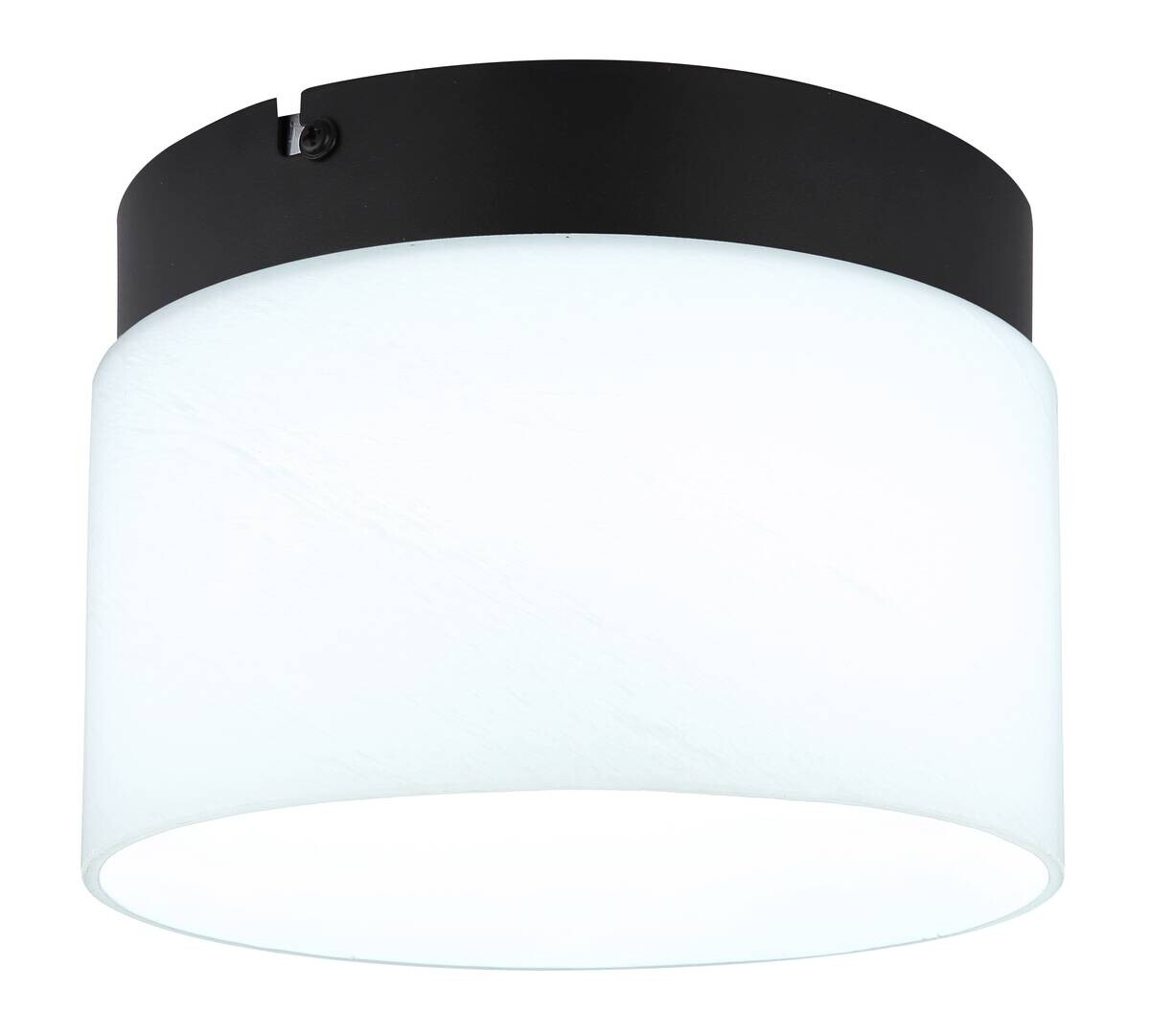 GLOBO Deckenleuchte mattschwarz Opal Metall Glas H/D: ca. 14x20 cm 1 Brennstellen