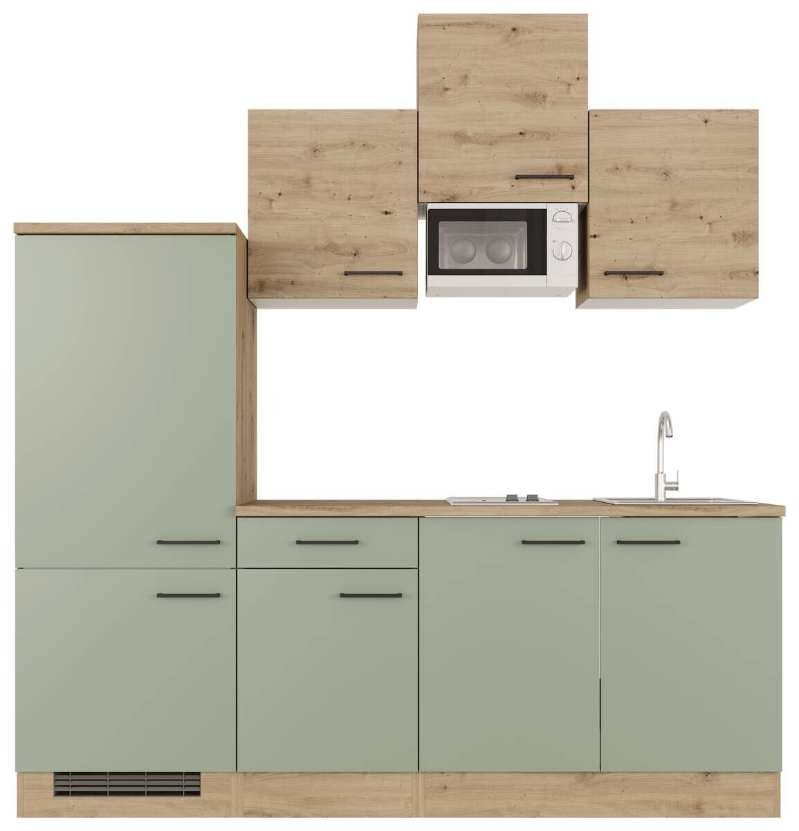 Küchenblock Cara grün matt B/H/T: ca. 210x226x60 cm
