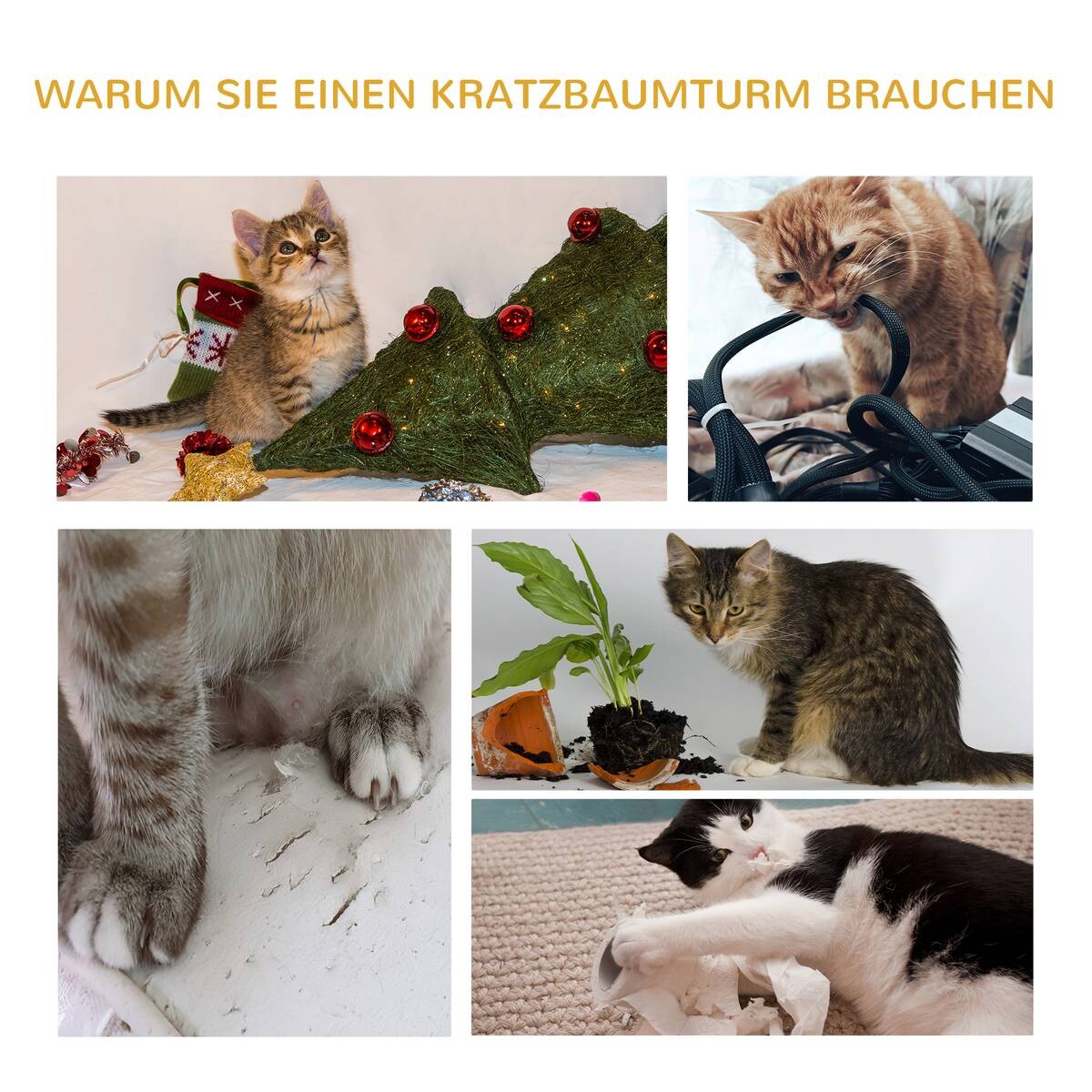 PawHut Kratzbaum hellgrau Sisal B/H/L: ca. 45x91x45 cm