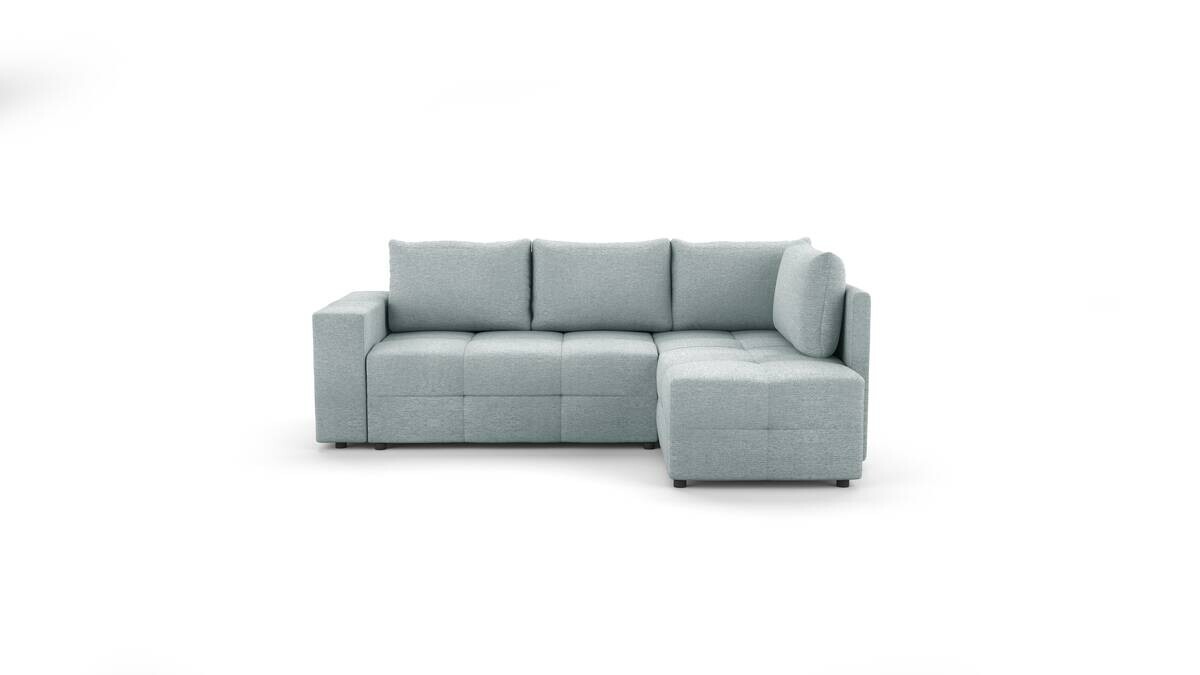 Ecksofa mit Bettfunktion und Bettkasten blau Flachgewebe B/T: ca. 238x167 cm