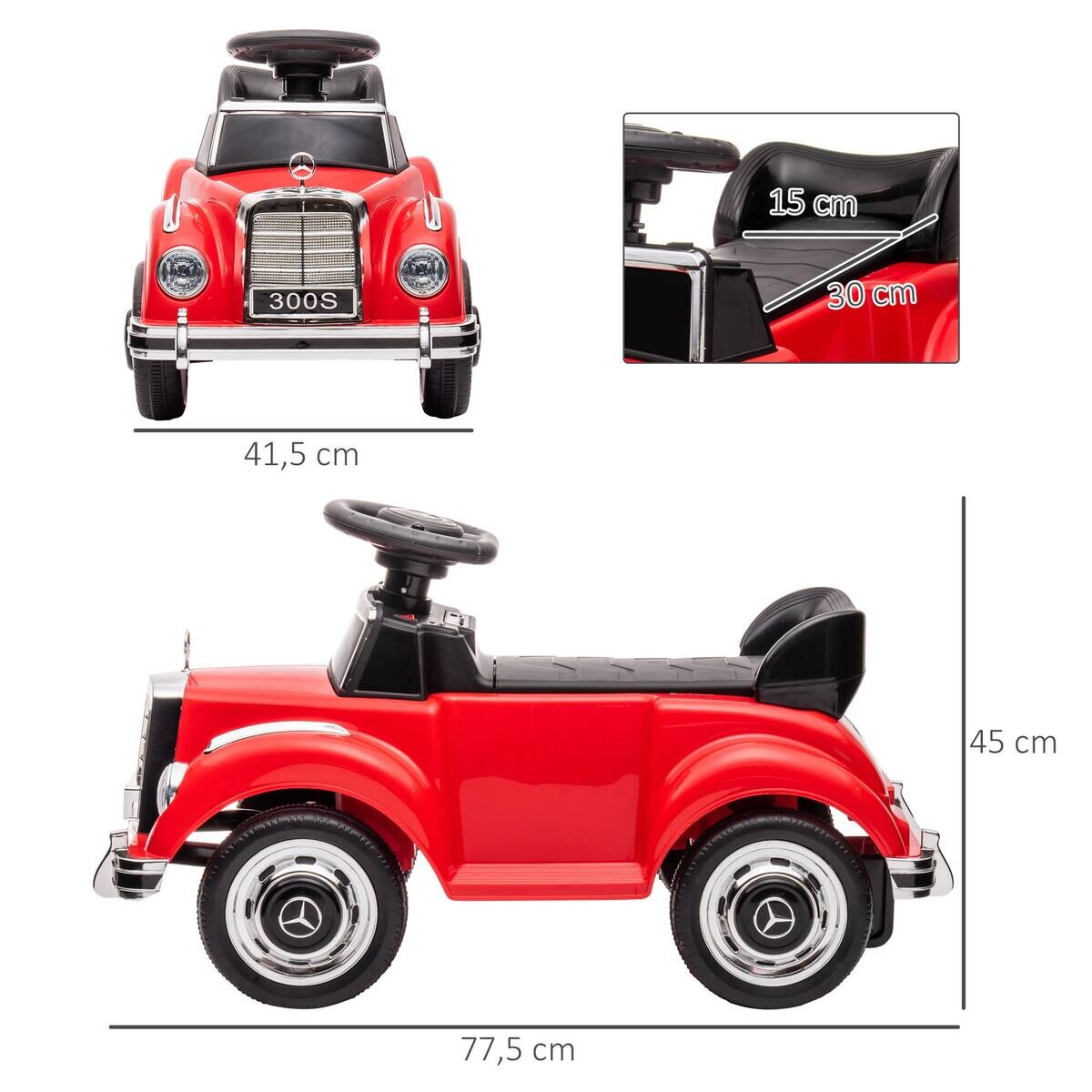 AIYAPLAY Rutschauto rot B/H/L: ca. 41,5x45x77,5 cm