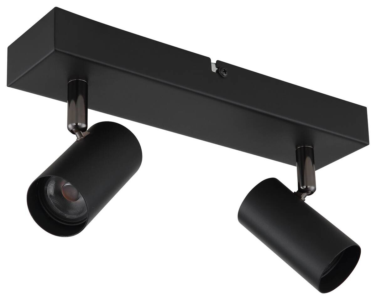 GLOBO Strahler Chrom schwarz Aluminium Metall B/H/L: ca. 7x27x12 cm 2 Brennstellen