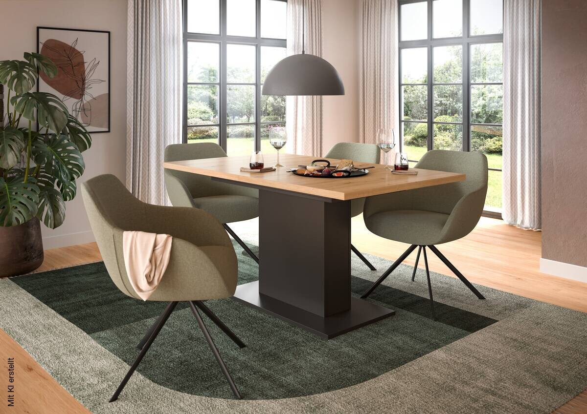 Esstisch MOTION grau Artisan Nachbildung B/H/T: ca. 150x76x90 cm