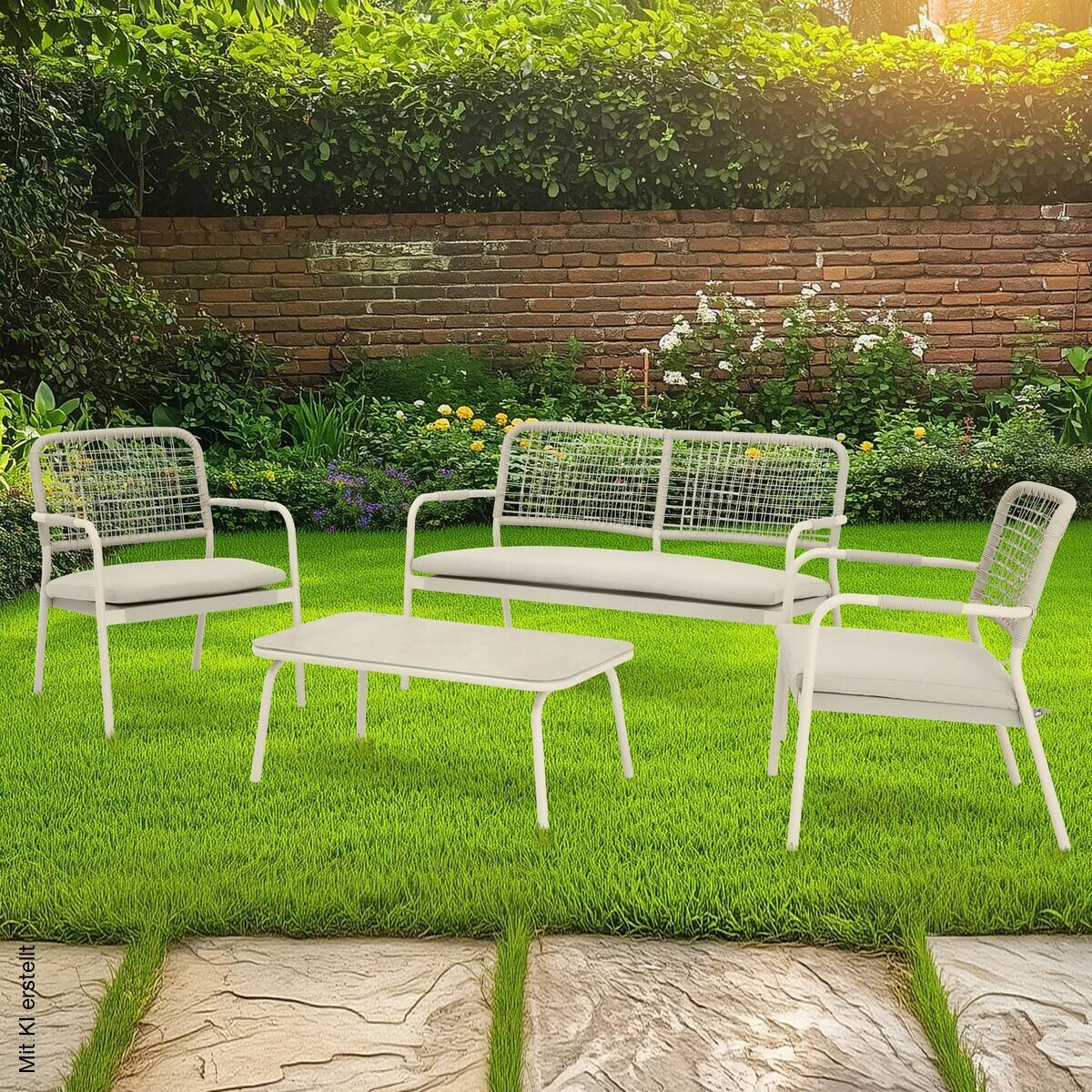 POCOline Gartensitzgruppe beige Stahl