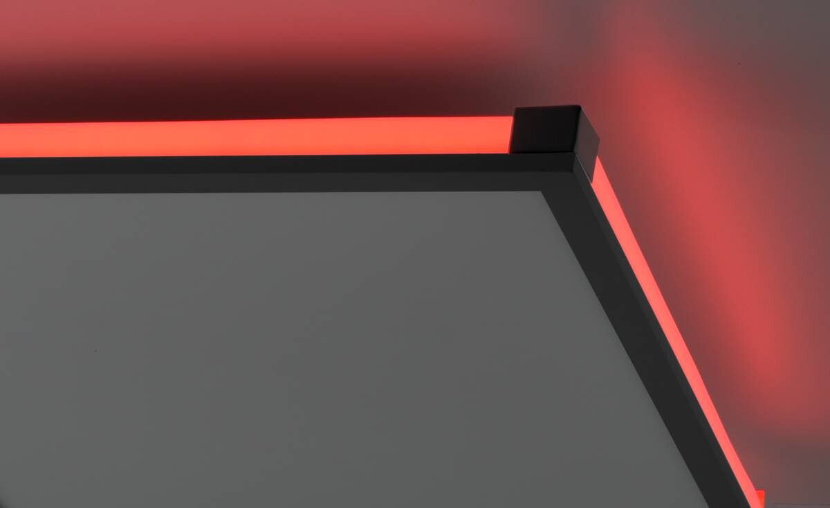 Just Light LED-Deckenleuchte MARIO 11621-18 schwarz weiß Kunststoff Metall B/H/T: ca. 45x7,1x45 cm 2 Brennstellen