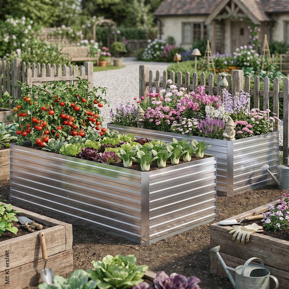 Outsunny Hochbeet silber B/H/T/L: ca. 90x60x90x180 cm